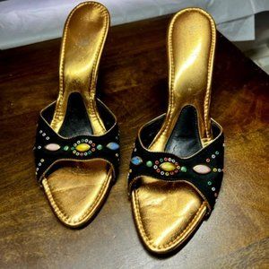 Miami Wedgelings by Jack Rogers Mule Slide Heels 1950s Vintage Sz 6